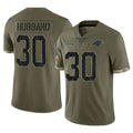 C.Panthers #30 Chuba Hubbard Player Olive Salute to Service Game Gdoa Stitched Jerseys