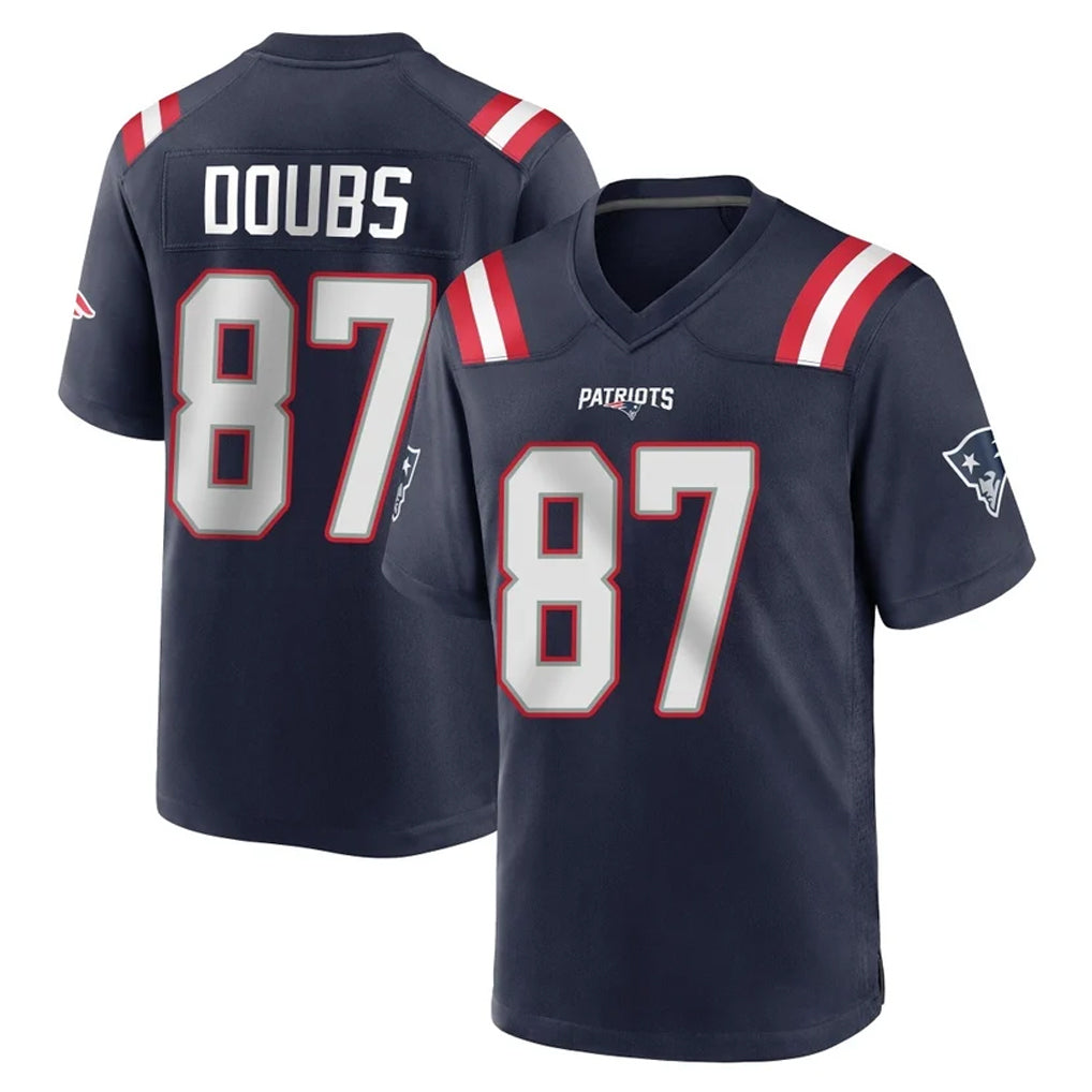 NE.Patriots #87 Romeo Doubs Player Navy Home Game Gdoa Stitched Jerseys
