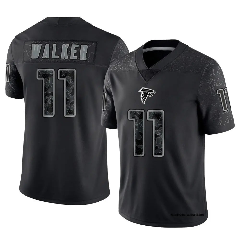 A.Falcons #11 Jalon Walker Player Black RFLCTV Limited Gdoa Stitched Jerseys