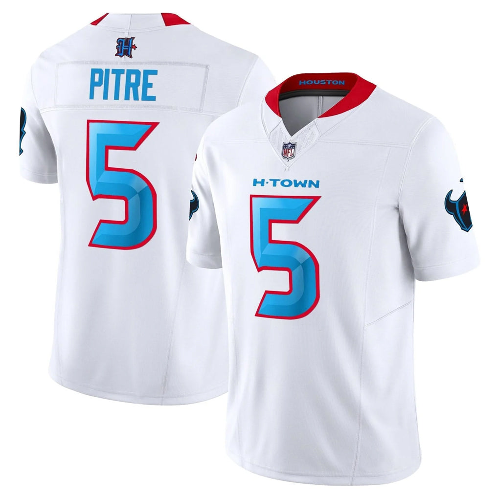 H.Texans #5 Jalen Pitre Player Whtie 2024 Vapor Limited Home Game Gdoa Stitched jerseys