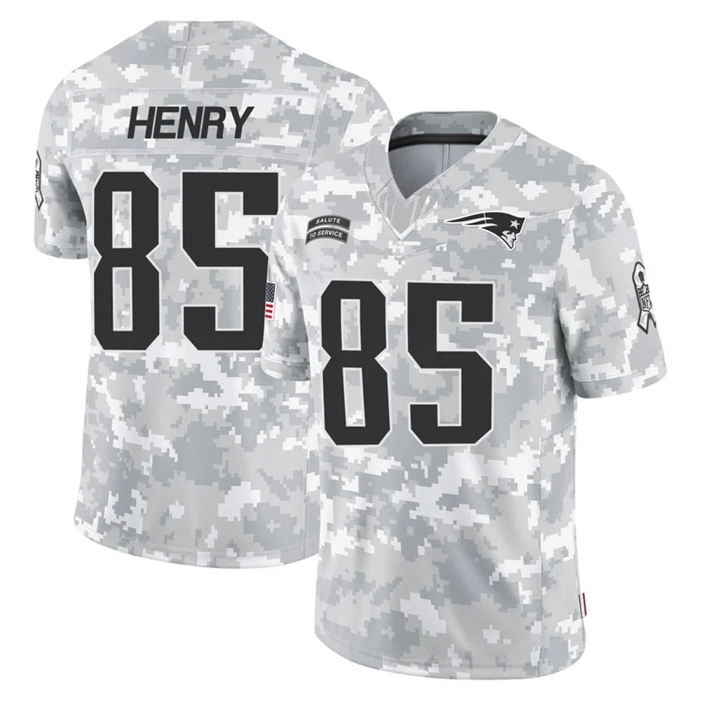 NE.Patriots #85 Hunter Henry Player Arctic Camo Salute To Service Limited Game Gdoa Stitched Jerseys