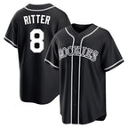 C.Rockies #8 Ryan Ritter Player Black Fashion Out Home Game Gdoa Stitched Jerseys
