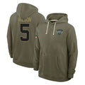 NY.Jets #5 Garrett Wilson Player Olive Salute to Service Pullover Hoodies Limited Gdoa Stitched Jerseys