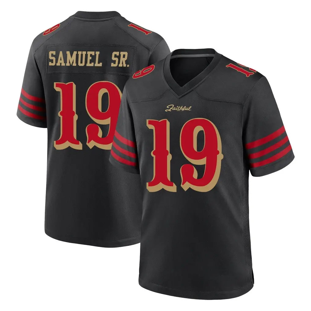 SF.49ers #19 Deebo Samuel Sr. Player Black Rivalries Collection Home Game Gdoa Stitched Jerseys