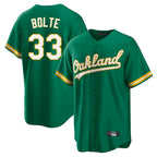 Athletics #33 Henry Bolte Player Kelly Green Home Game Gdoa Stitched Jerseys