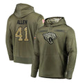 J.Jaguars #41 Josh Hines-Allen Player Olive Salute to Service Pullover Hoodies Home Game Gdoa Stitched Jerseys