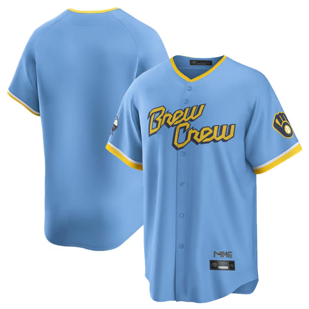 M.Brewers ## Brewers Blank Player Light Blue City Connect Home Game Fdoa Stitched Jerseys