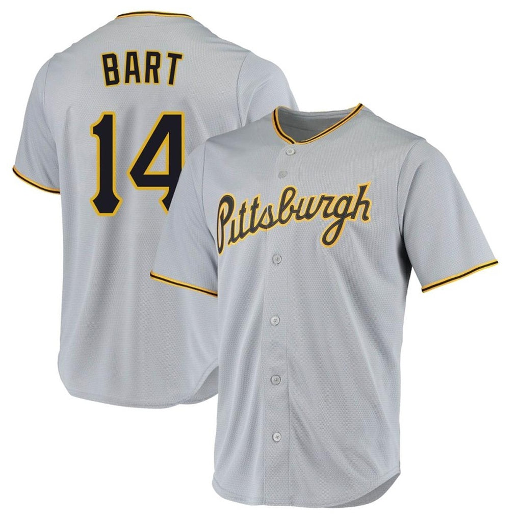 P.Pirates #14 Joey Bart Player Gray Road Home Game Fdoa Stitched Jerseys
