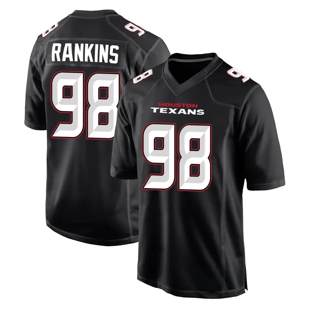 H.Texans #98 Sheldon Rankins Player Carbon Black Fashion Home Game Gdoa Stitched Jerseys
