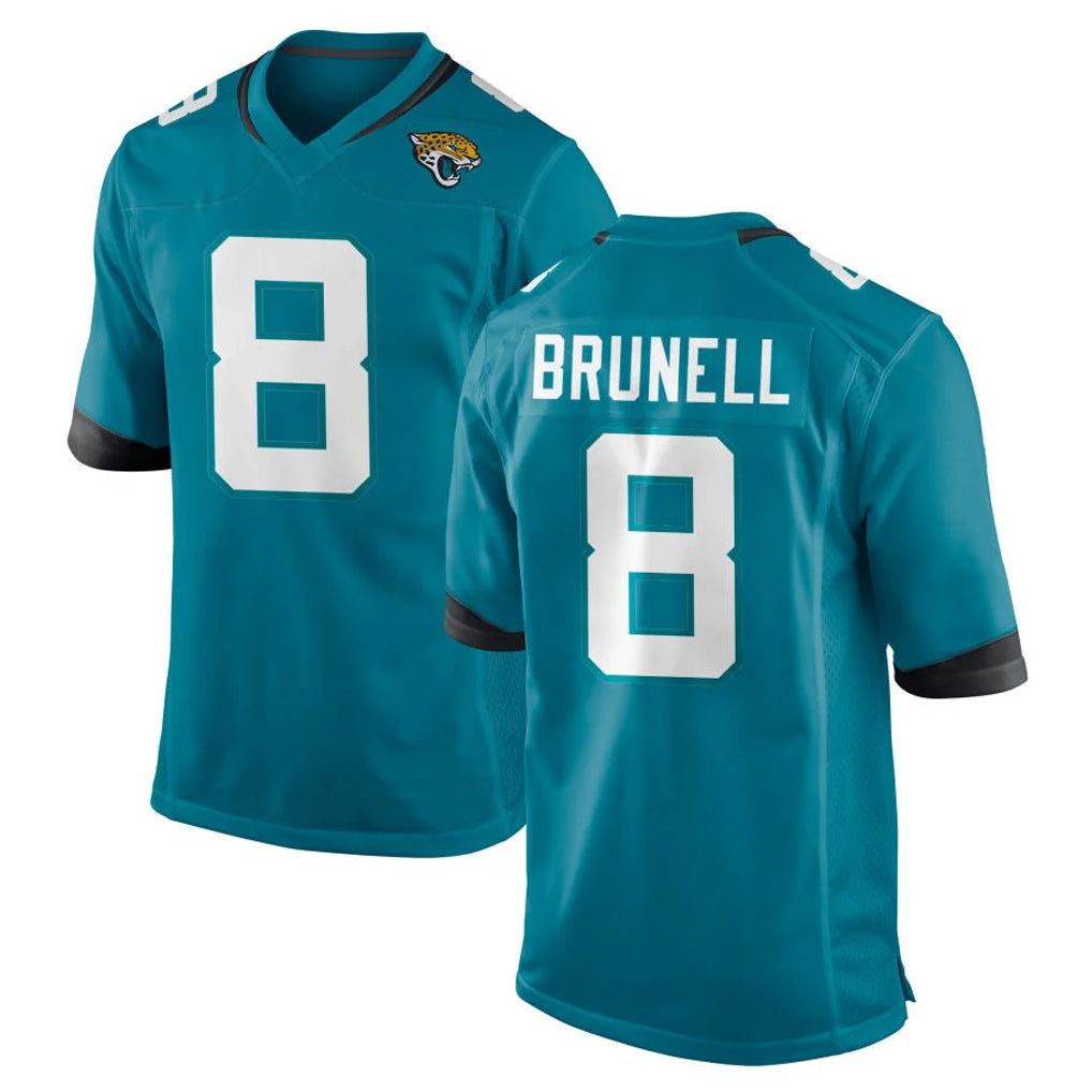 J.Jaguars #8 Mark Brunell?Player Teal Home Game Gdoa Stitched Jerseys