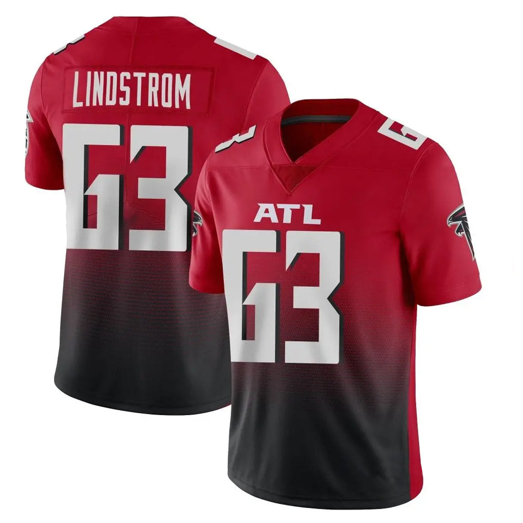 A.Falcons #63 Chris Lindstrom Player Red Vapor Untouchable Limited Home Game Gdoa Stitched Jerseys
