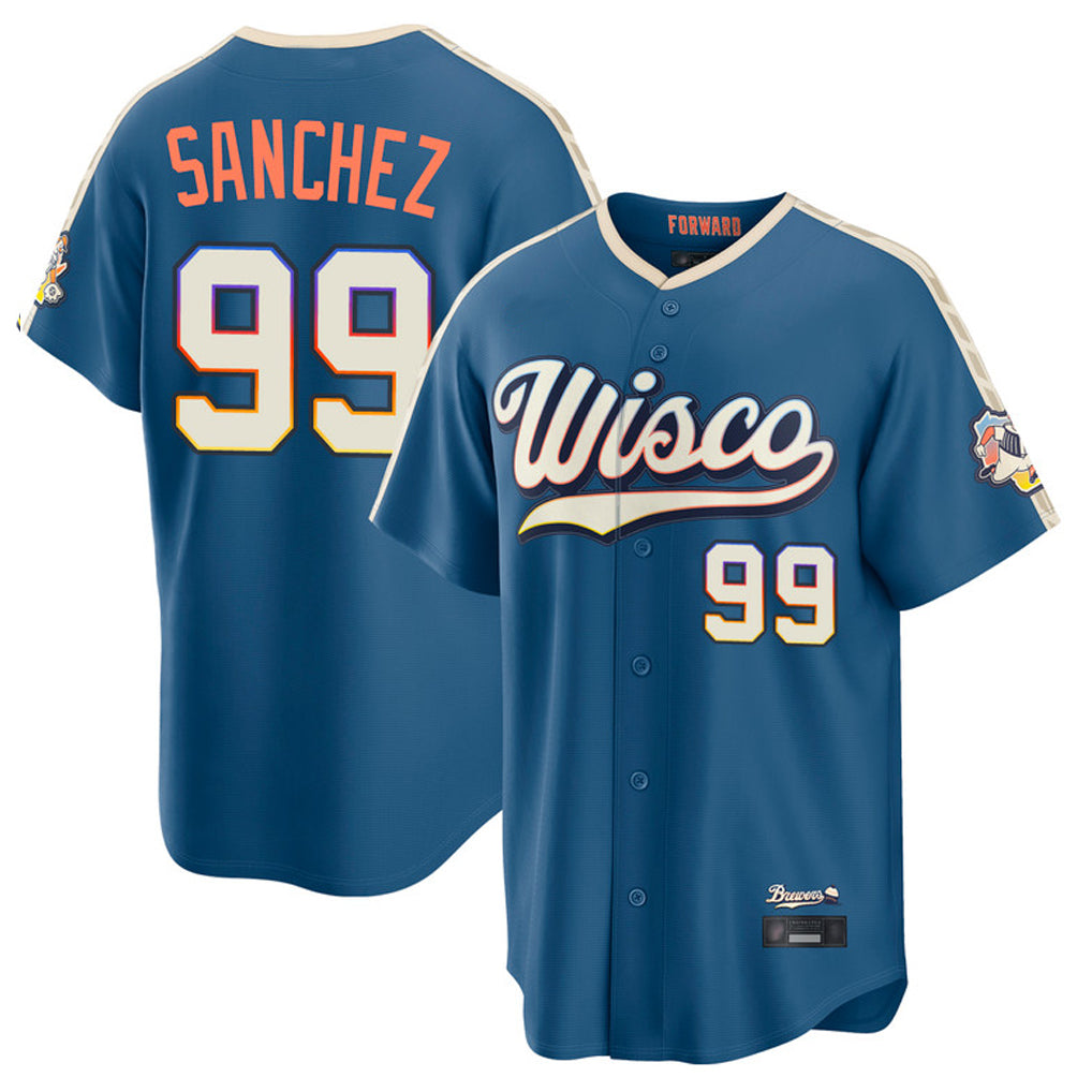 M.Brewers #99 Gary Sanchez Player Blue 2026 City Connect Home Game Fdoa Stitched Jerseys
