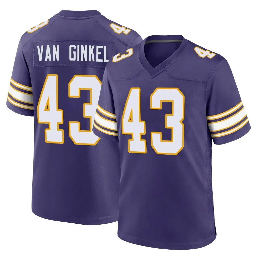 M.Vikings #43 Andrew Van Ginkel Player Purple Classic Home Game Gdoa Stitched Jerseys