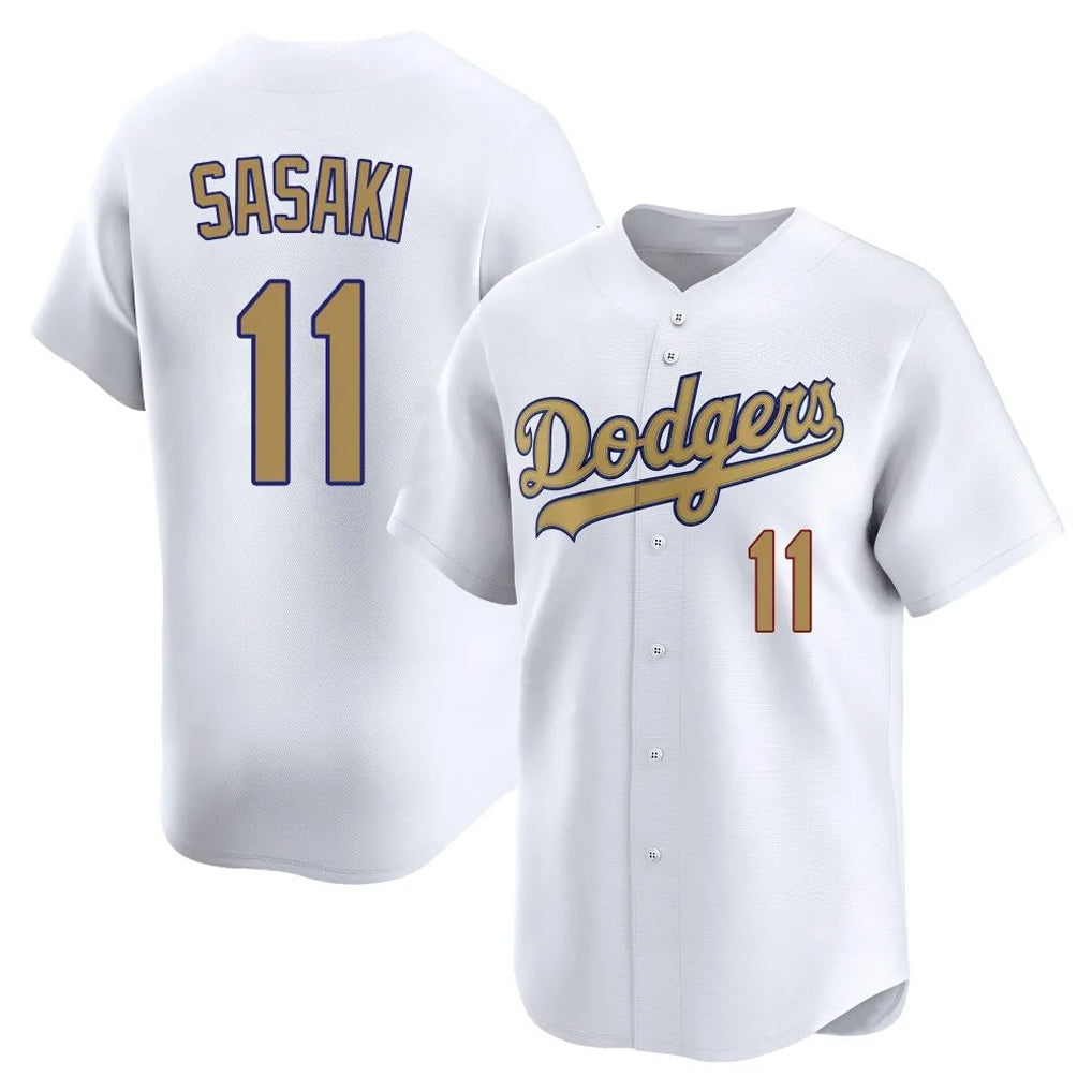 LA.Dodgers #11 Roki Sasaki Player Gold Collection Limited Home Fdoa Stitched Jerseys
