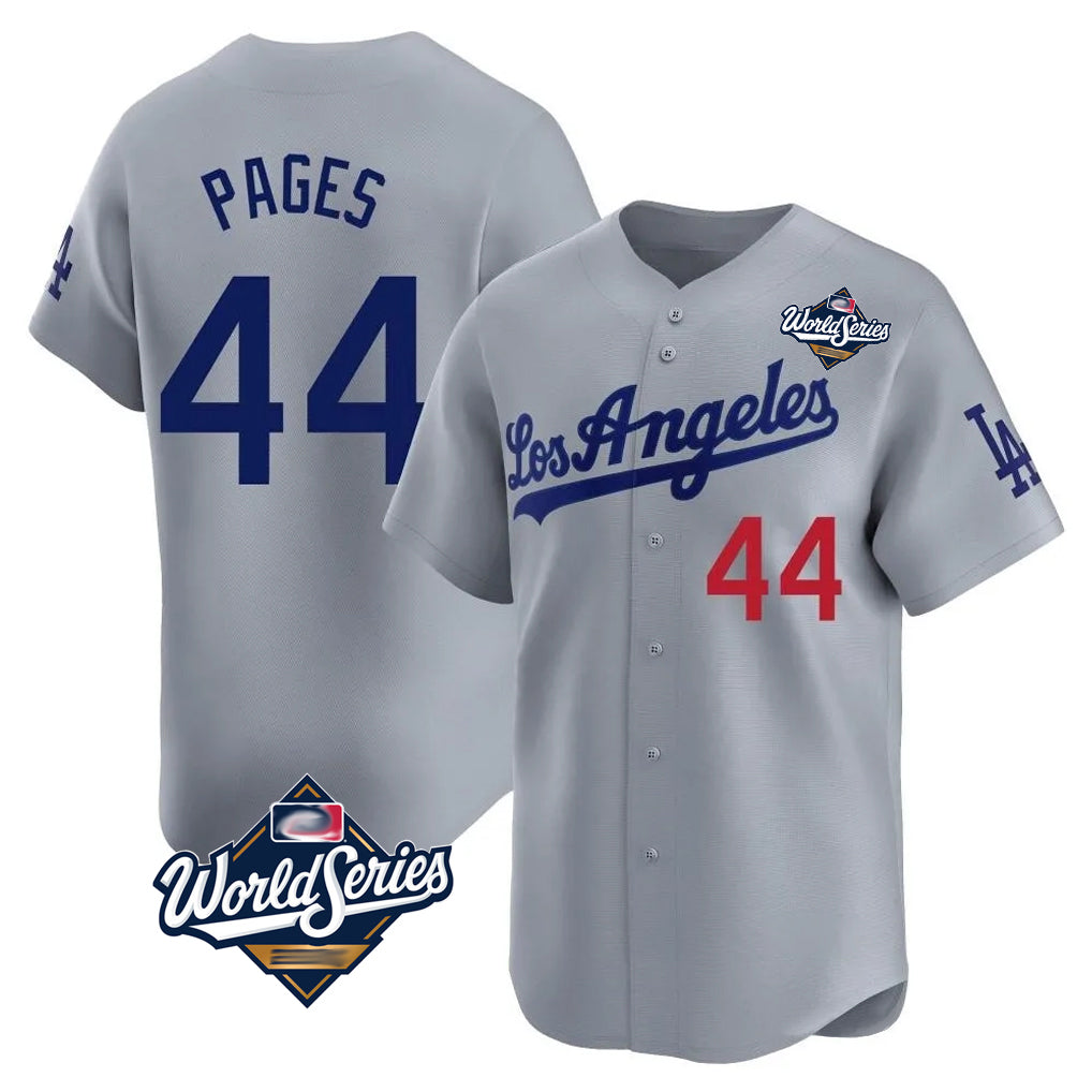 LA.Dodgers #44 Andy Pages Player Gray World Series Limited Home Fdoa Stitched Jerseys