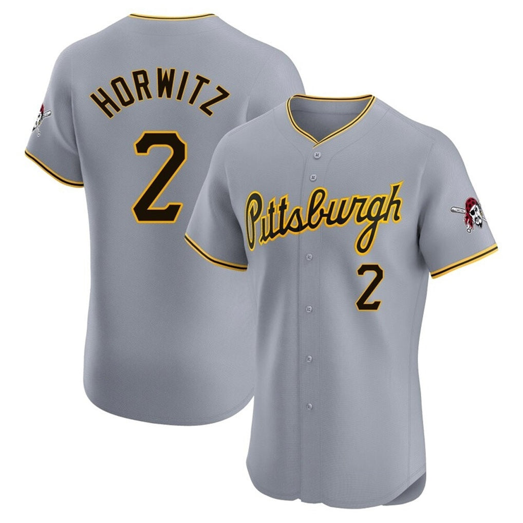 P.Pirates #2 Spencer Horwitz Player Gray Road Home Limited Elite Fdoa Stitched Jerseys