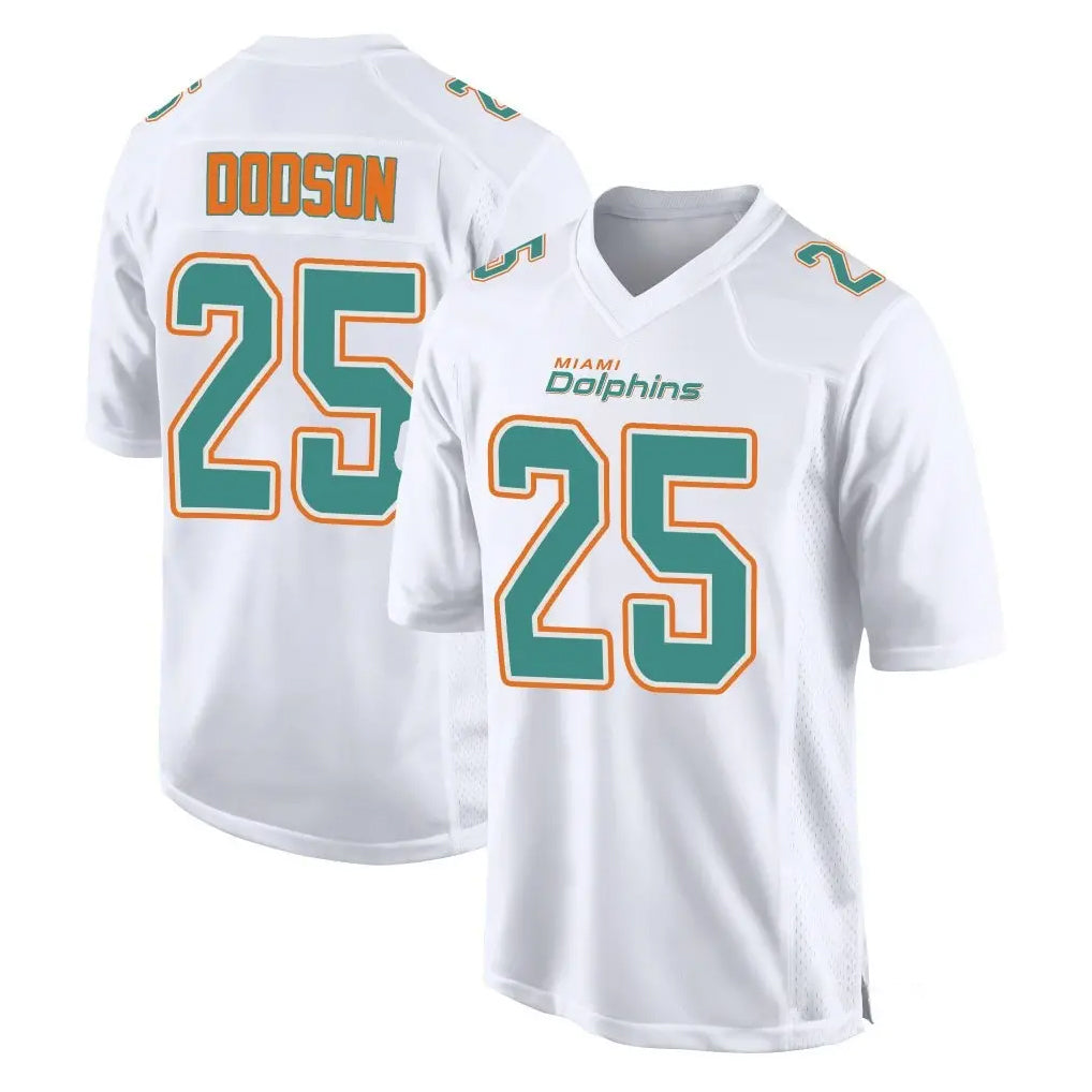 M.Dolphins #25 Tyrel Dodson Player White Fashion Home Game Gdoa Stitched Jerseys
