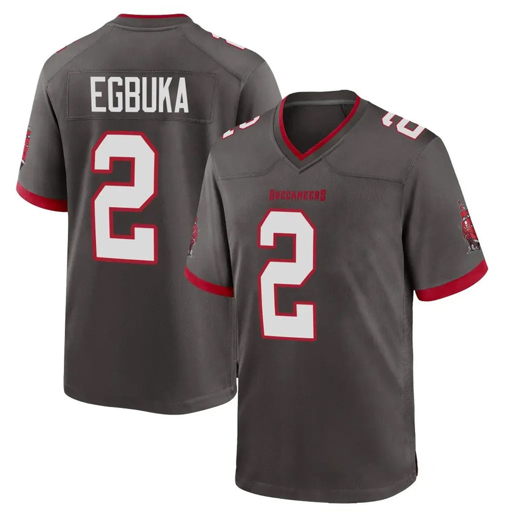 TB.Buccaneers #2 Emeka Egbuka Player Pewter Alternate Home Game Gdoa Stitched Jerseys