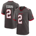 TB.Buccaneers #2 Emeka Egbuka Player Pewter Alternate Home Game Gdoa Stitched Jerseys