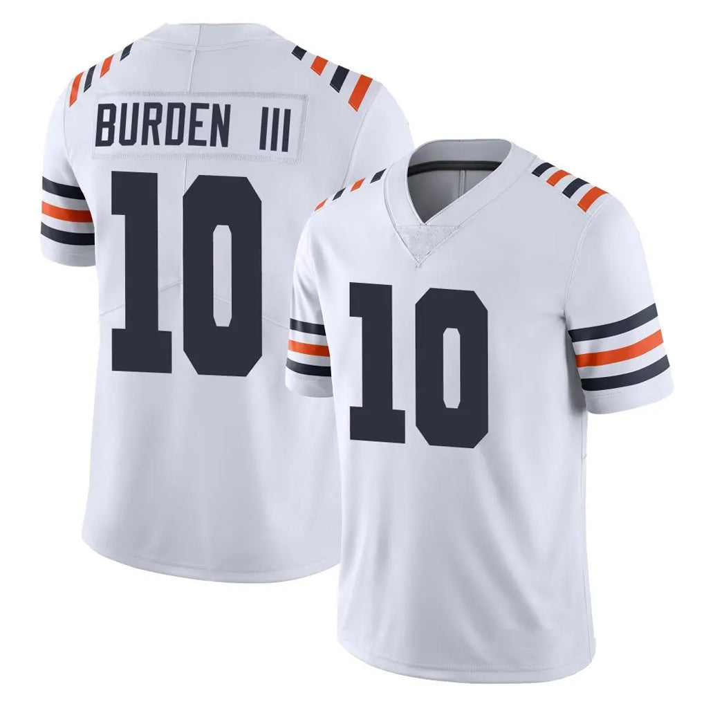 C.Bears #10 Luther Burden III Player White Classic Vapor Limited Home Game Gdoa Stitched Jerseys