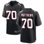 A.Falcons #70 Jake Matthews Player Black Throwback Game Gdoa Stitched Jerseys