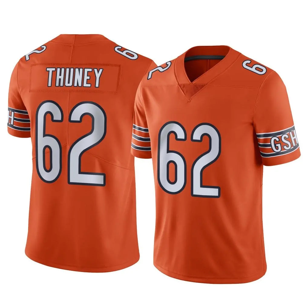 C.Bears #62 Joe Thuney Player Orange Alternate Vapor Limited Home Game Gdoa Stitched Jerseys