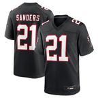 A.Falcons #21 Deion Sanders Black Player Game Gdoa Stitched Jerseys