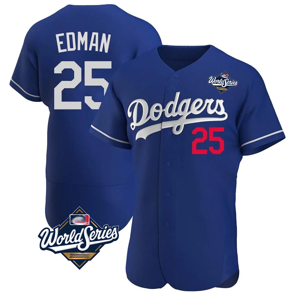 LA.Dodgers #25 Tommy Edman Player Royal World Series Limited Elite Home Fdoa Stitched Jerseys