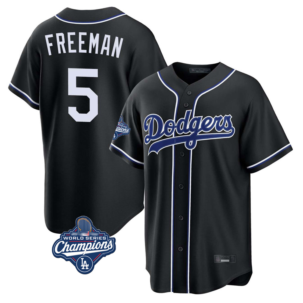 LA.Dodgers #5 Freddie Freeman Player Black World Series Meet Carbon Limited Home Fdoa Stitched Jerseys