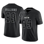 S.Seahawks #99 Leonard Williams Player Black Limited Reflective Home Game Gdoa Stitched Jerseys