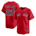 B.Red Sox #22 Garrett Whitlock Player Red Limited Home Game Gdoa Stitched Jerseys