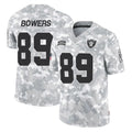 LV.Raiders #89 Brock Bowers Player Arctic Camo Salute To Service Limited Game Gdoa Stitched Jerseys
