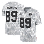 LV.Raiders #89 Brock Bowers Player Arctic Camo Salute To Service Limited Game Gdoa Stitched Jerseys