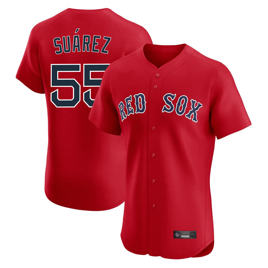 B.Red Sox #55 Ranger Su¨¢rez Player Red Limited Elite Home Game Gdoa Stitched Jerseys