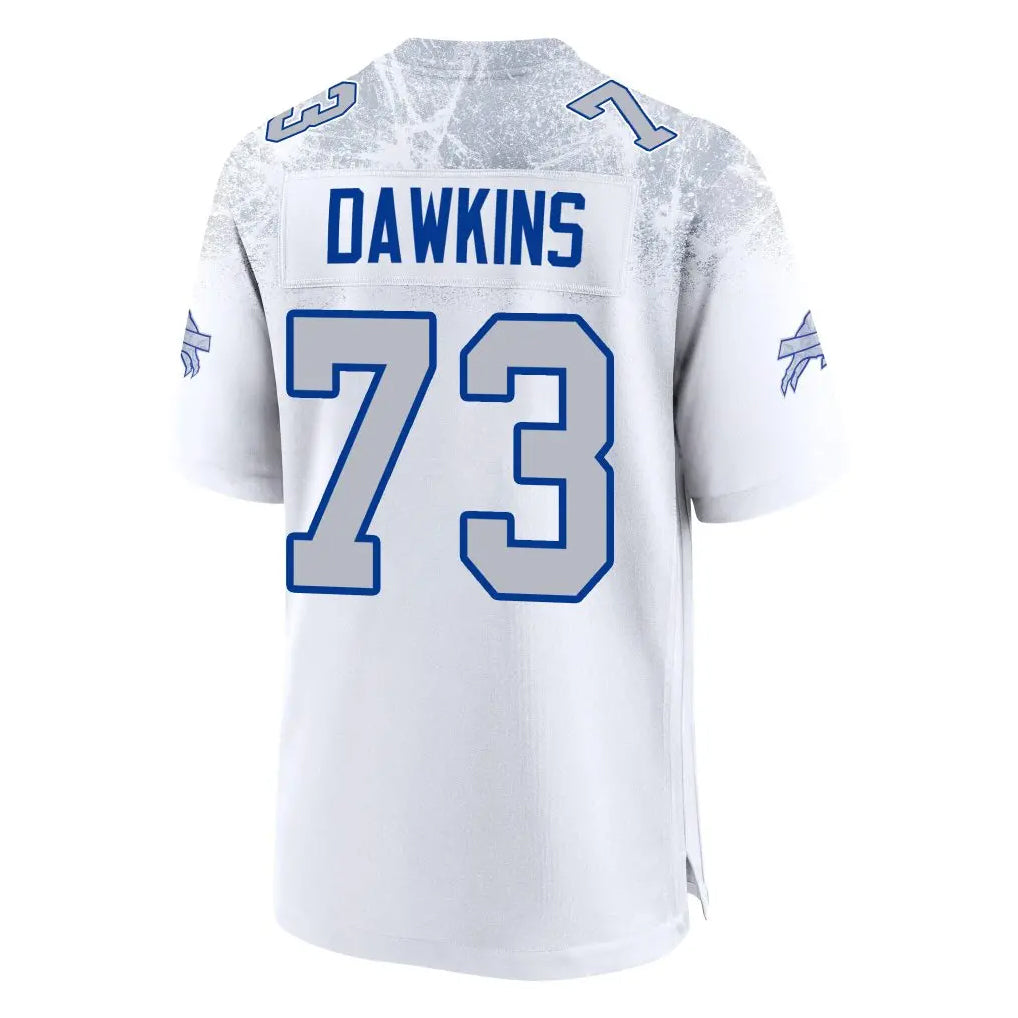 B.Bills #73 Dion Dawkins Benford Player White Rivalries Collection Limited Gdoa Stitched Jerseys