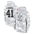 NO.Saints #41 Alvin Kamara Player Arctic Camo Salute to Service Pullover Hoodies Limited Game Gdoa Stitched Jerseys