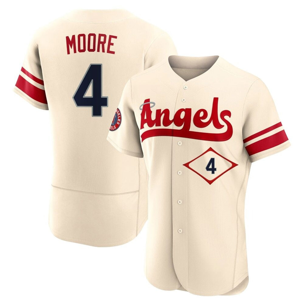 LA.Angels #4 Christian Moore Player Cream City Connect Limited ELite Home Fdoa Stitched Jerseys