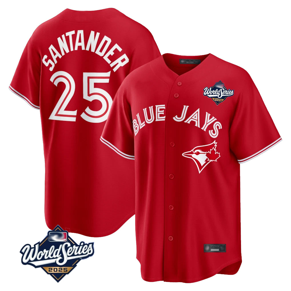 T.Blue Jays #25 Anthony Santander Player Red 2025 World Series Home Limited Fdoa Stitched Jerseys