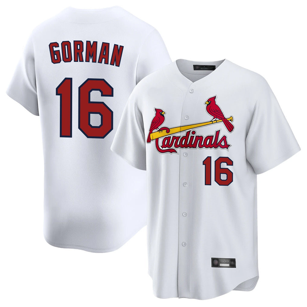 St. Louis Cardinals #16 Nolan Gorman Player White Home Game Fdoa Stitched Jerseys