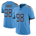 T.Titans #98 Jeffery Simmons Player Light Blue Limited Vapor Untouchable Home Game Gdoa Stitched Jerseys