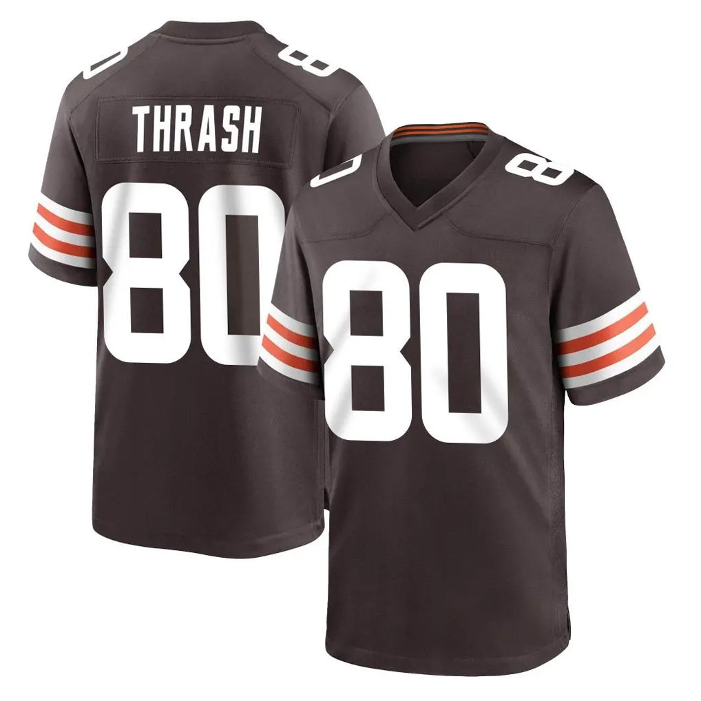 C.Browns #80 Jamari Thrash Player Brown Home Game Gdoa Stitched Jerseys
