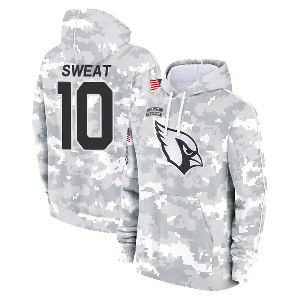 A.Cardinals #10 Josh Sweat Player Arctic Camo Limited Salute to Service Pullover Hoodies Game Gdoa Stitched Jerseys