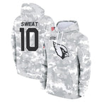 A.Cardinals #10 Josh Sweat Player Arctic Camo Limited Salute to Service Pullover Hoodies Game Gdoa Stitched Jerseys