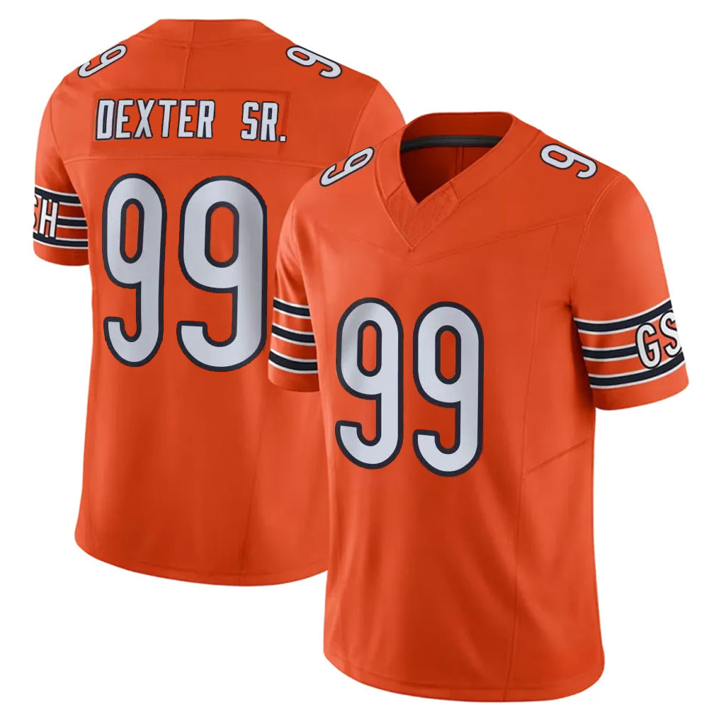 C.Bears #99 Gervon Dexter Sr. Player Orange Vapor F.U.S.E. Limited Home Game Gdoa Stitched Jerseys