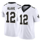 NO.Saints #12 Chris Olave Player White Limited Vapor F.U.S.E. Home Game Gdoa Stitched Jerseys