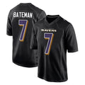 B.Ravens #7 Rashod Bateman Player Black Carbon Fashion Home Game Gdoa Stitched Jerseys