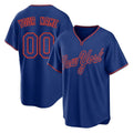 Custom NY.Mets Royal T-shirt Home Game Any Name & Number Gdoa Stitched Jerseys