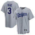 LA.Dodgers #3 Edwin D¨ªaz Player Gray Game Fdoa Stitched Jerseys