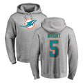 M.Dolphins #5 Jaylen Wright Player Gray LOGO Pullover Hoodies Limited Gdoa Stitched Jerseys