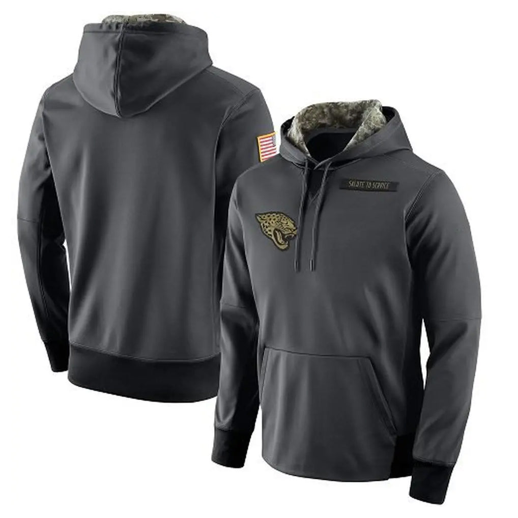 J.Jaguars #1 Montaric Brown Player Gray Salute to Service Hoodies Limited Game Gdoa Stitched Jerseys